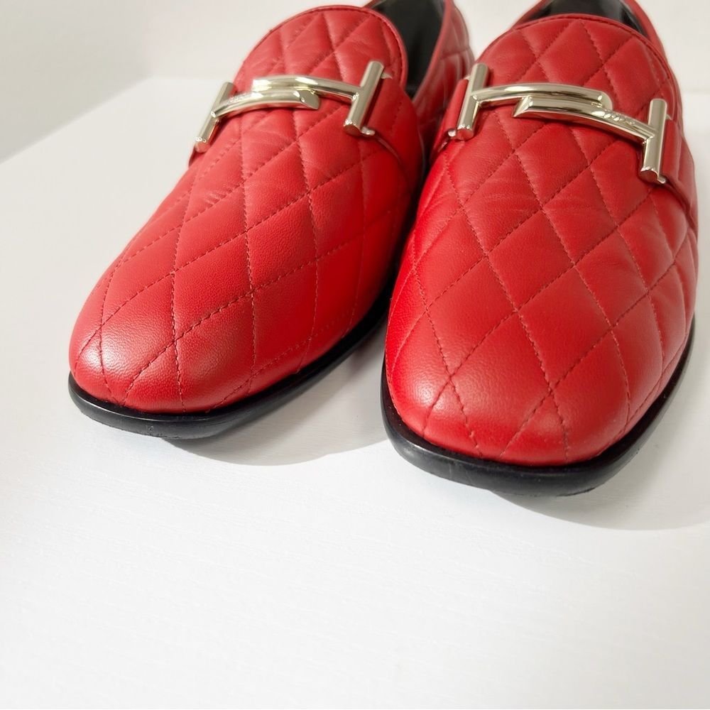 TOD’s Quilted Red Leather Loafer 6.5 - Picture 7 of 10